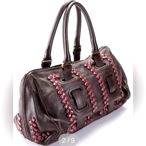 Bottega Veneta Handbags - 💜BOTTEGA VENETA ✅AUTHENTIC ⭐️ 💜Handbag Grain leather w/snakeskin detailing